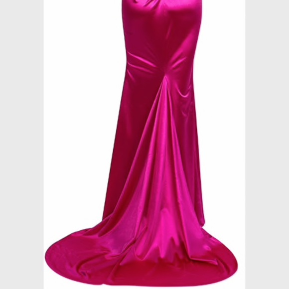 Fuschia Satin Gown - Picture 5 of 9